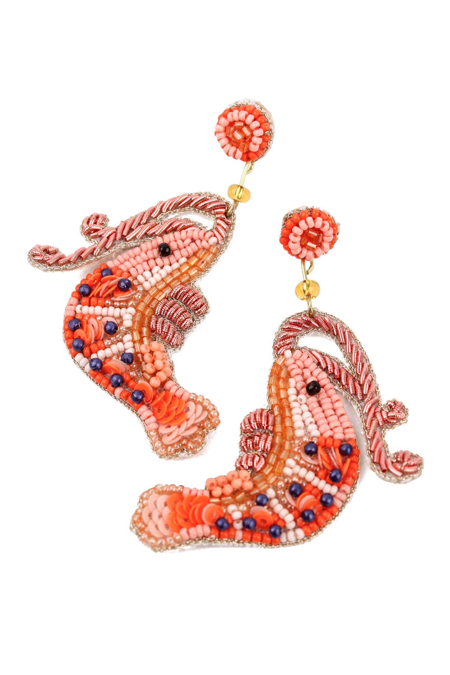 BOUCLES D'OREILLES PERLÉES CREVETTE
