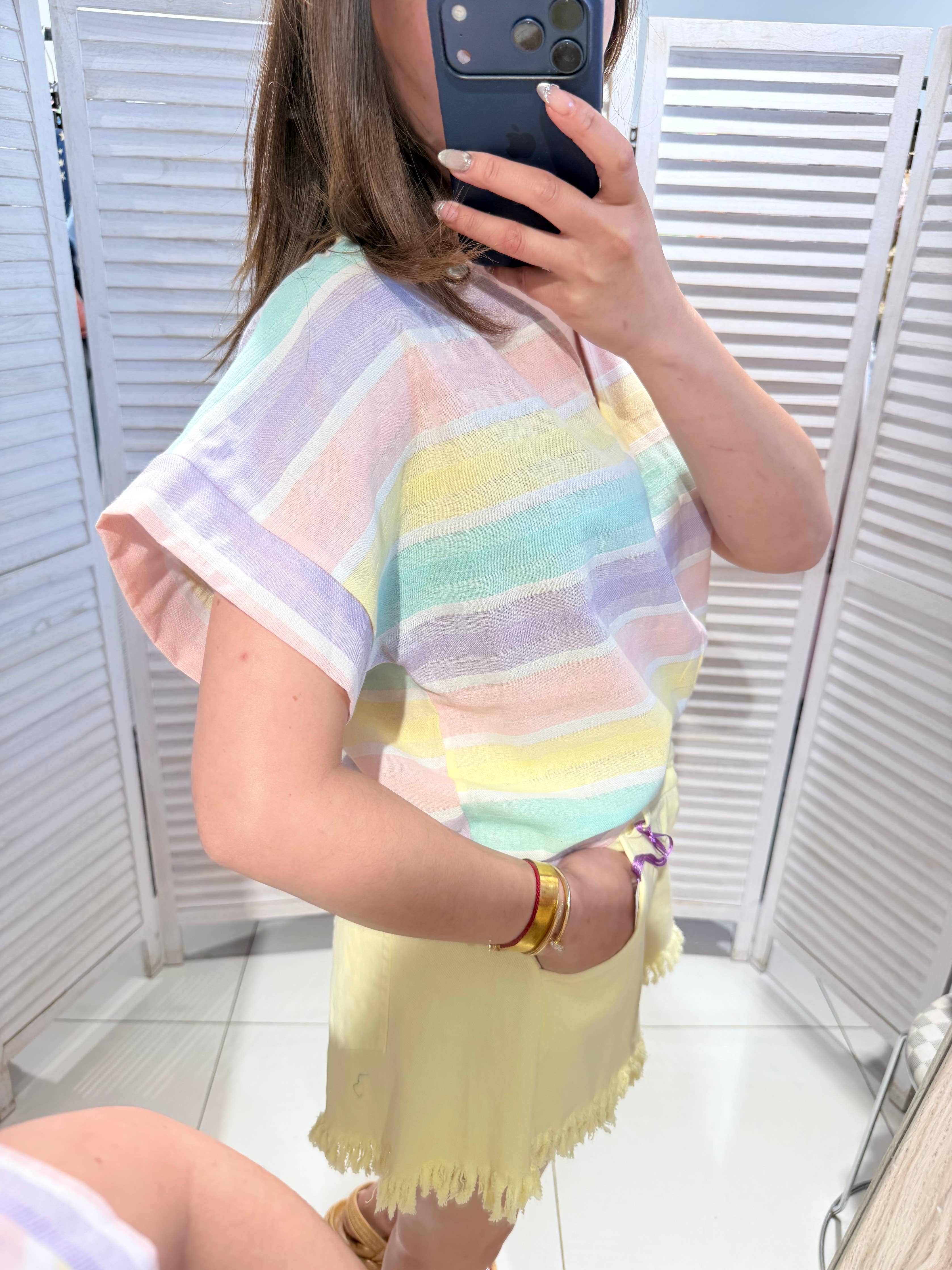 Blouse rayée en coton RAINBOW