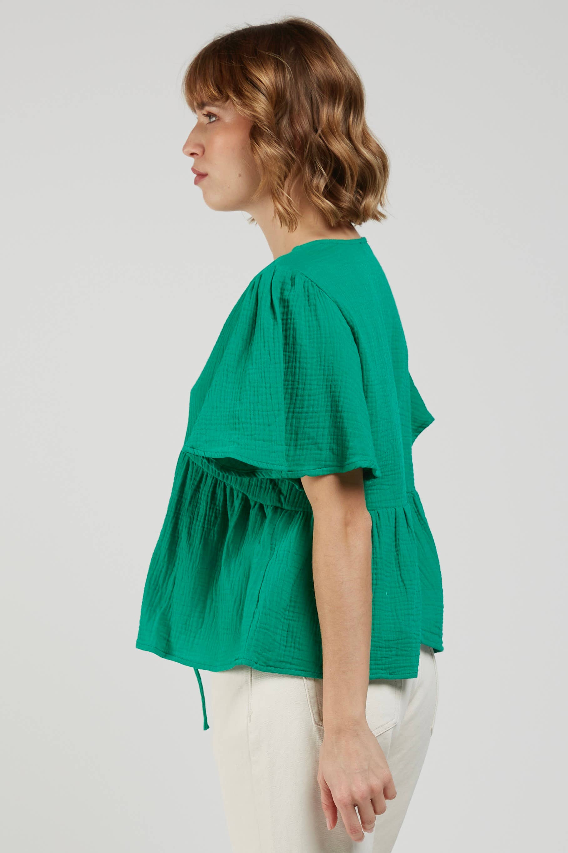 Top Gaze de Coton Col V LISON