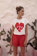 T-shirt Coton coeur AMORE Blanc