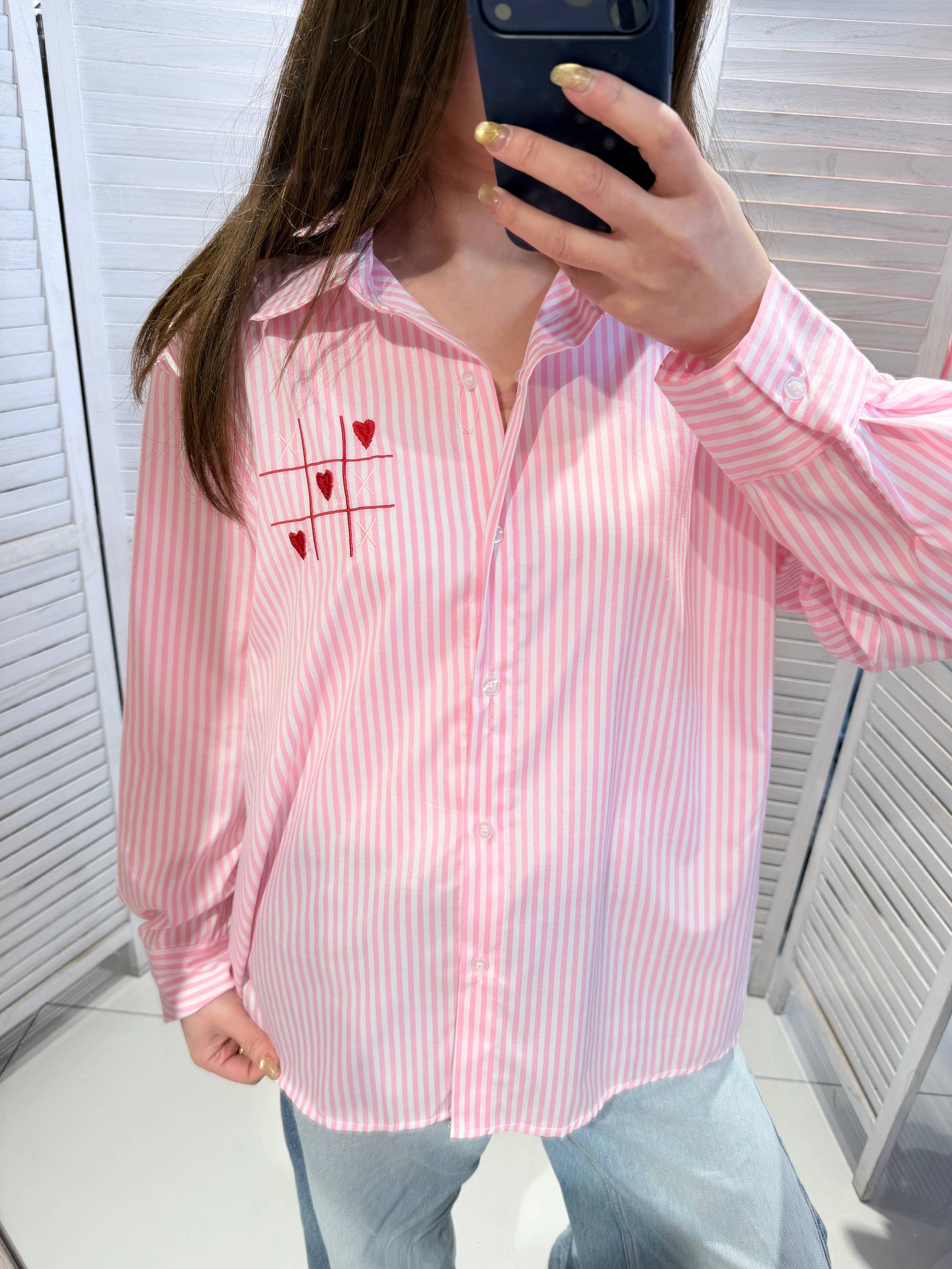 Chemise à rayures GAME Rose & Blanc