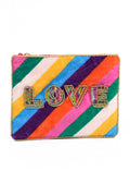 POCHETTE PETITE À RAYURES ARC-EN-CIEL AMOUR