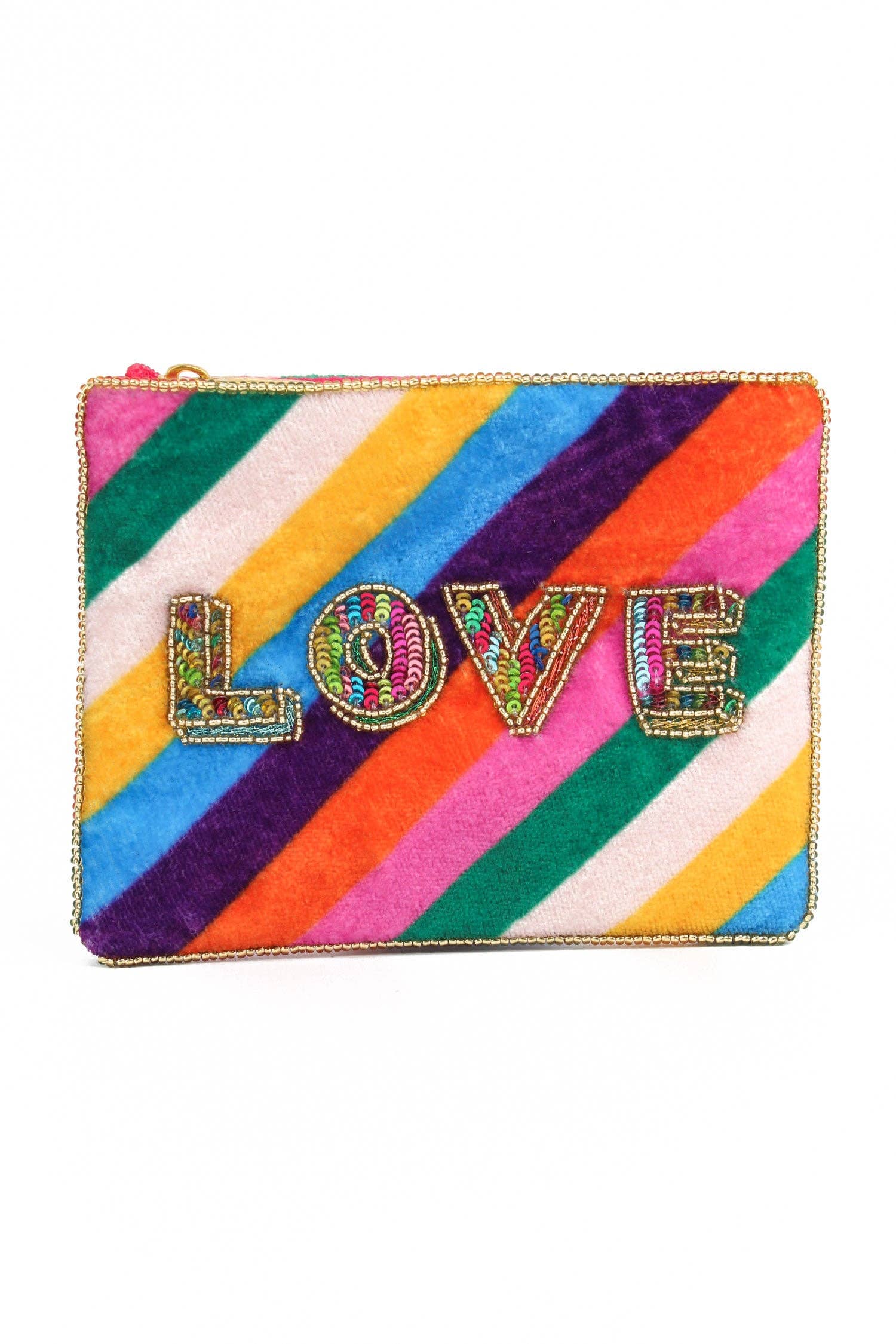 POCHETTE PETITE À RAYURES ARC-EN-CIEL AMOUR