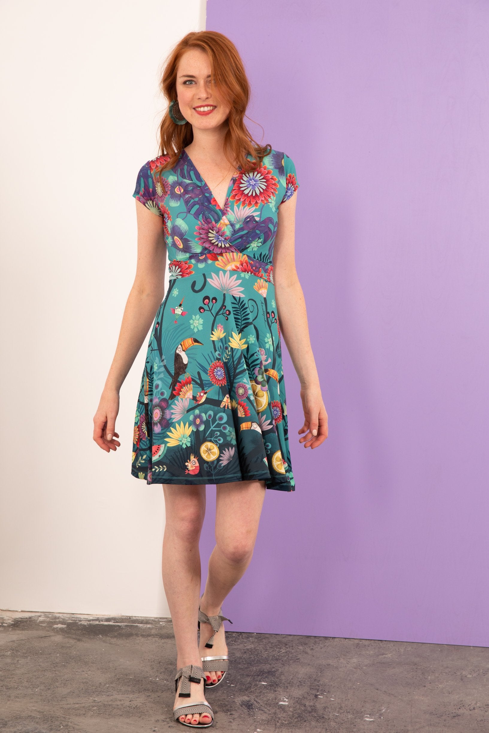 Robe col croisé NATHALIE SUCCULENTES