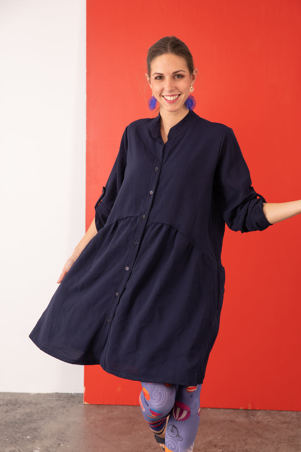 Robe chemise BOUTON MARINE